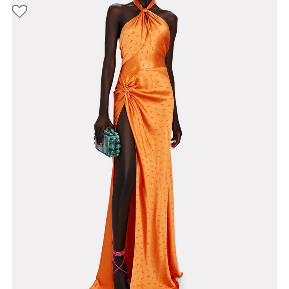Ronny Kobo Samra Silk-Satin Jacquard Gown